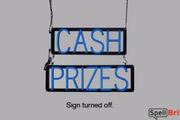 CASH PRIZES LED Sign in Red, Neon Look