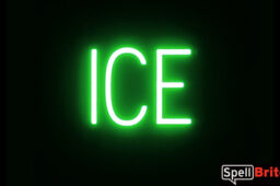 ICE sign, featuring LED lights that look like neon ICE signs