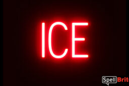 ICE sign, featuring LED lights that look like neon ICE signs