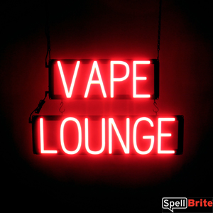VAPE LOUNGE LED in Red, Neon Look