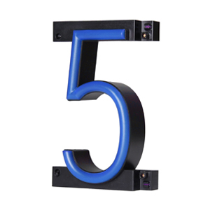 Number Five: Blue Neon-like LED Number to Make Custom Signs